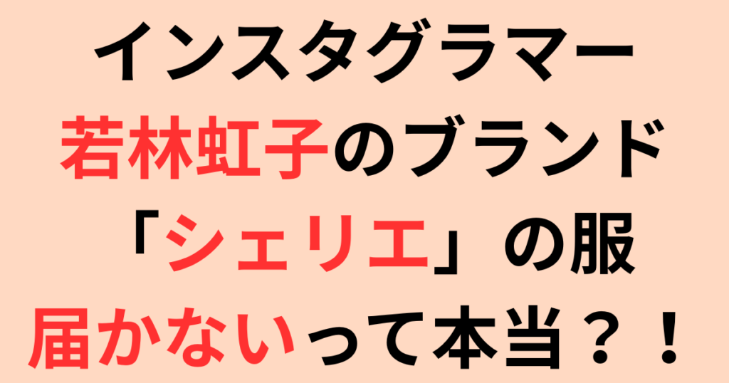 インスタグラマー若林虹子のブランド「シェリエ」の服が届かないって本当？